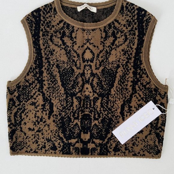 Torn by RONNY KOBO Crop Sleeveless DARCEY Safari Top - Picture 3 of 5